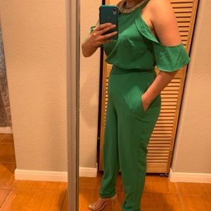 Cold-Shoulder Ruffled Jumpsuit